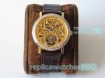 Swiss Clone Piaget Altiplano Hollow Tourbillon Watch Yellow Gold Case